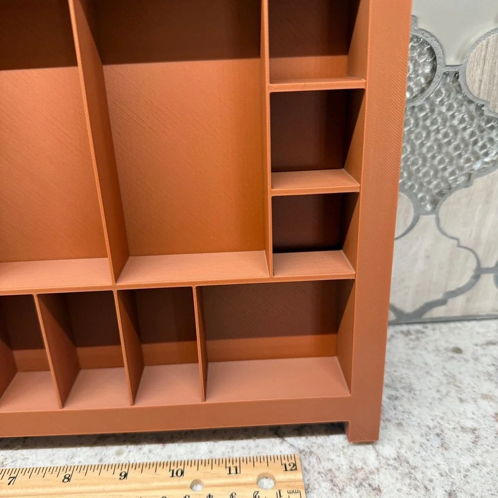 Trinket Shelf Tray Display 1:12 Brown Miniatures Dollhouse Minis 13.5